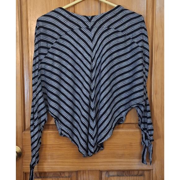 Free People Shirt Women's XS Bohemian Striped Coastal Beachy Cropped Dolman - Picture 6 of 11
